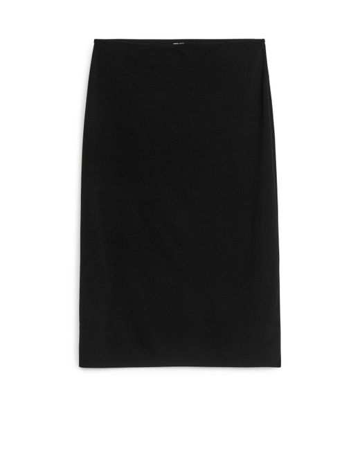 ARKET Black Interlock Pencil Skirt