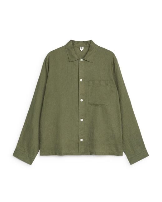 ARKET Green Linen Shirt for men