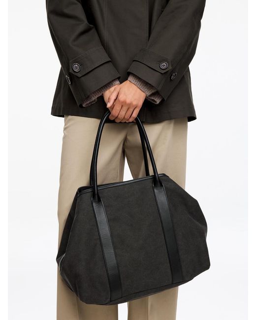 ARKET Black Canvas Tote Bag