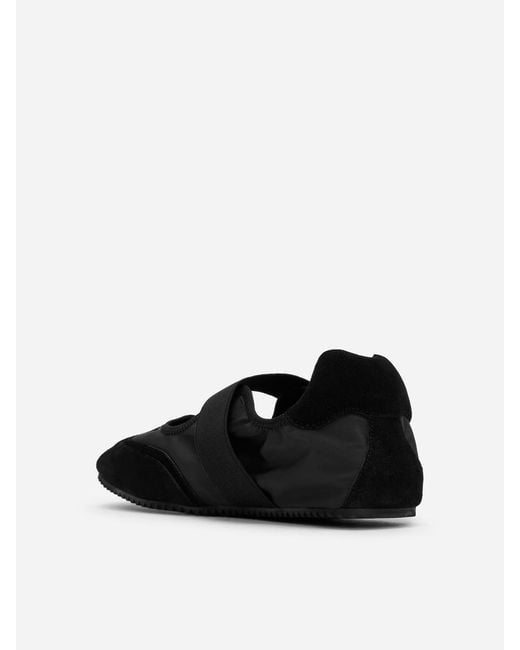 ARKET White Suede Nylon Mary Janes