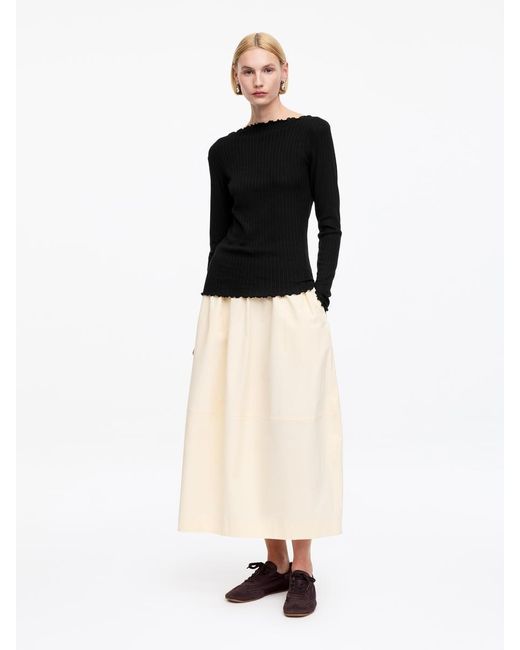 ARKET Black Boat-Neck Top
