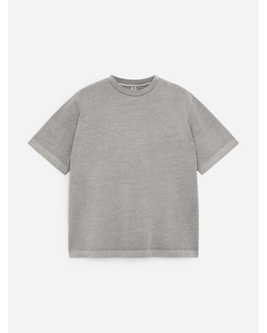 ARKET Gray Garment-Dyed Interlock T-Shirt for men