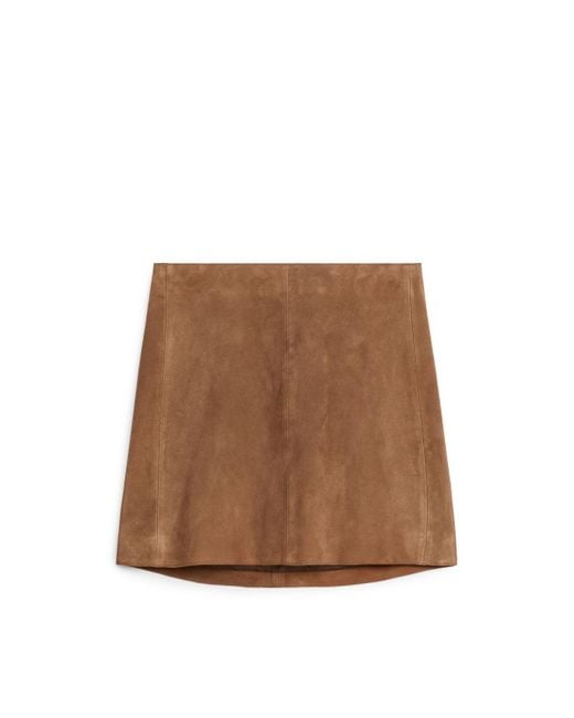 ARKET Brown Suede Mini Skirt