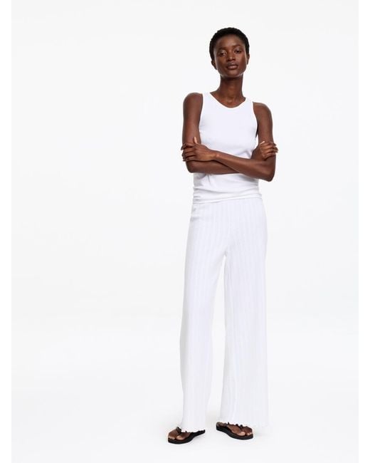 ARKET White Pointelle-Knitted Trousers