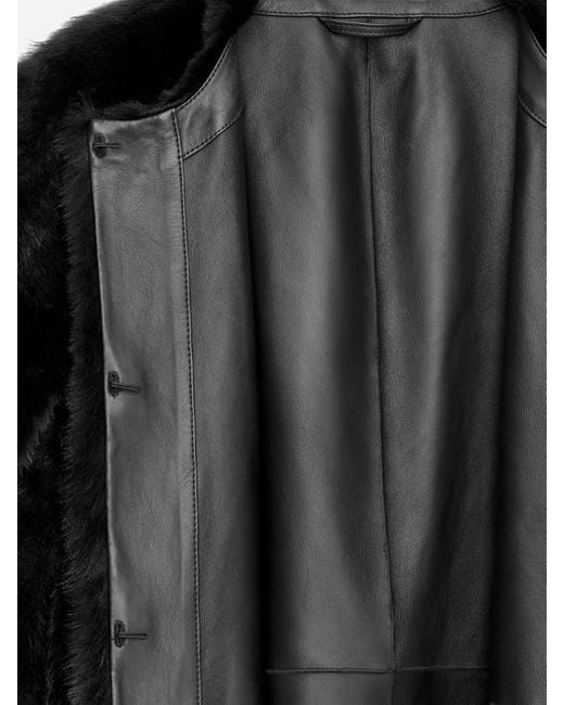 ARKET Black Shearling Coat