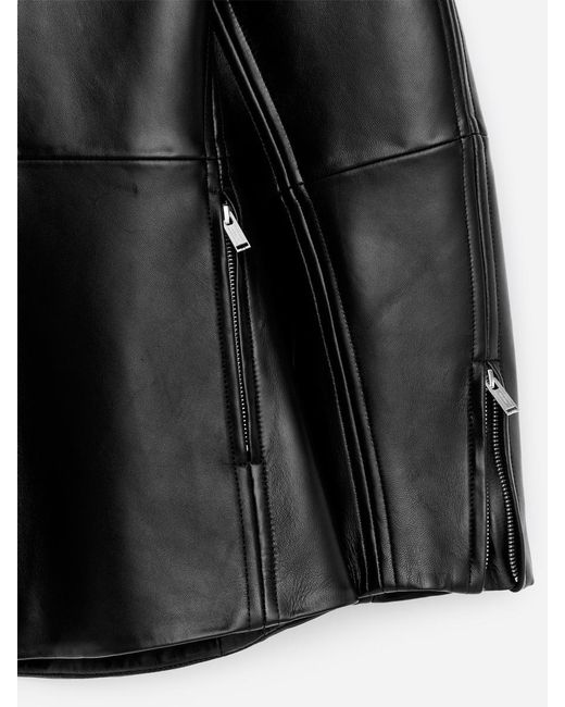 ARKET Black Sculptural Leather Jacket