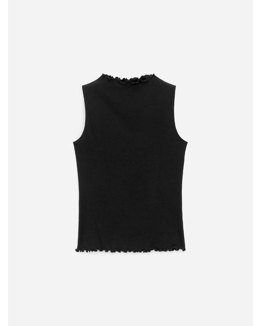 ARKET Black Mock-Neck Ribbed Top