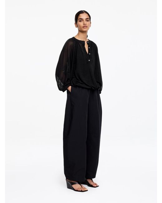 ARKET Black Sheer Knit Top