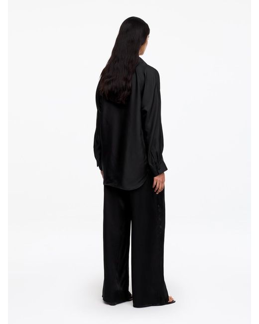 ARKET Black Silk Twill Shirt