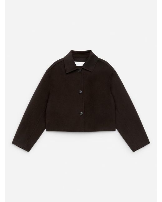 ARKET Black Doublé Wool-Blend Overshirt
