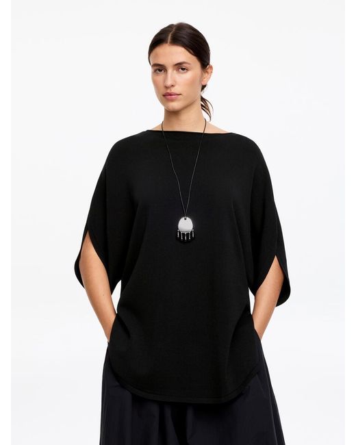 ARKET Black Fine-Knit Sculptural Top