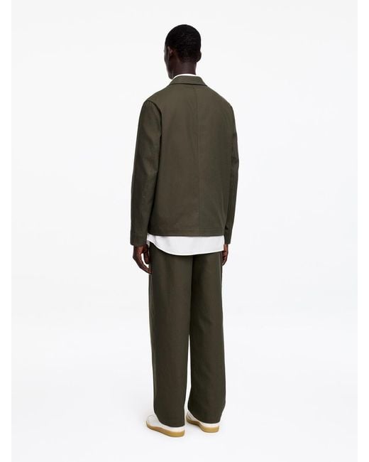 ARKET Green Relaxed Cotton-Linen Blazer for men