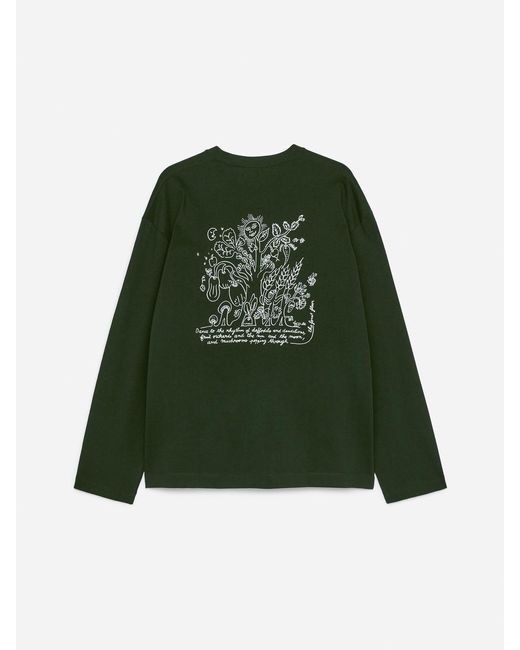 ARKET Green Café Long Sleeve T-Shirt for men