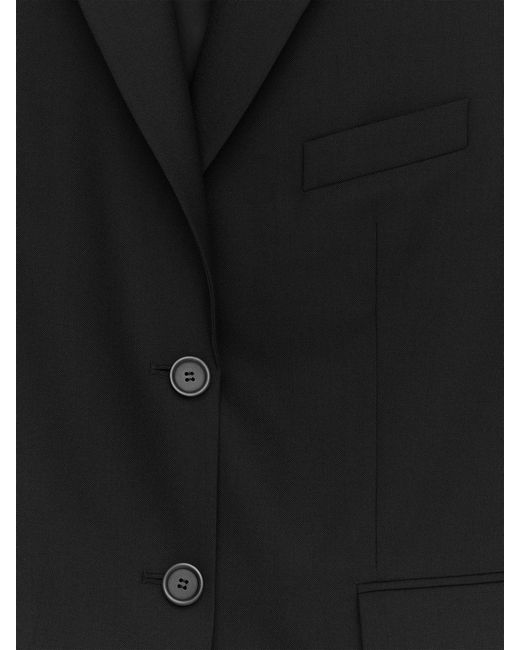 ARKET Black Hopsack Wool Blazer
