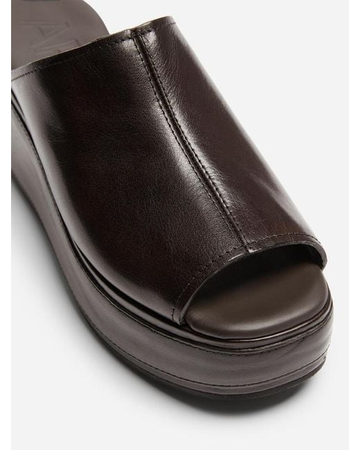 ARKET Black Leather Flatform Sandals