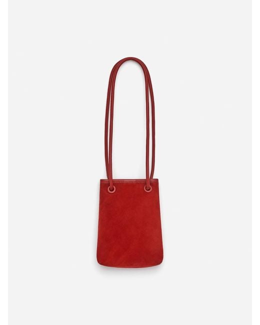 ARKET Red Split Suede Mini Bag