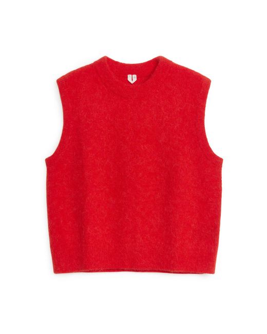 ARKET Red Knitted Alpaca Vest