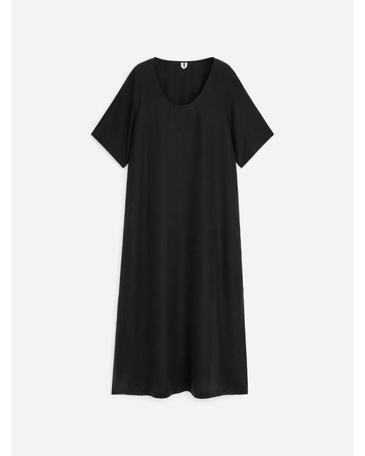 ARKET Black Washed Silk Dress