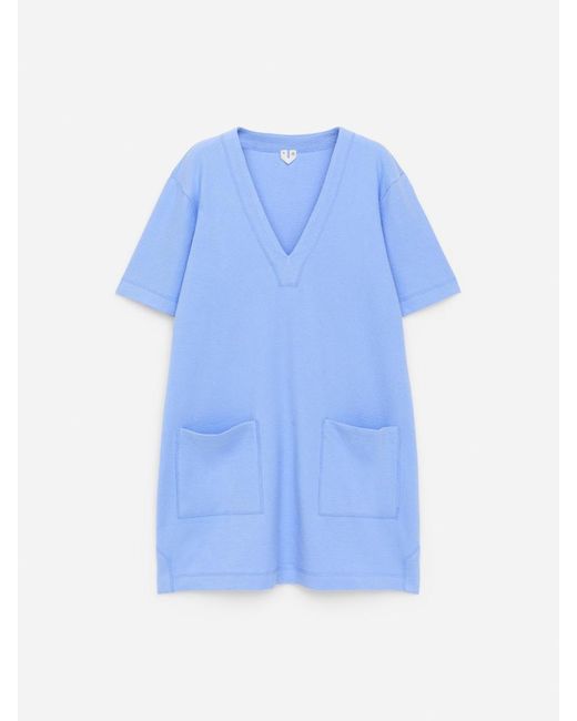 ARKET Blue Cotton Towelling Dress