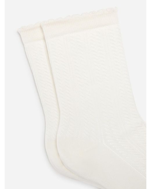 ARKET White Pointelle-Knit Socks