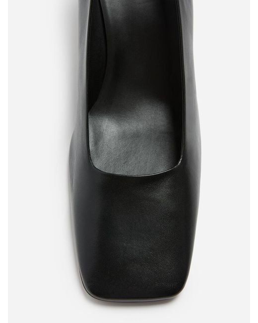 ARKET Black Square-Toe Leather Pumps