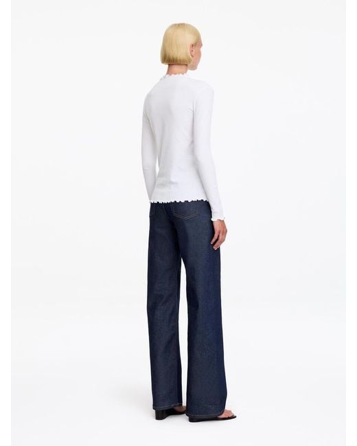 ARKET White Frilled Jersey Top