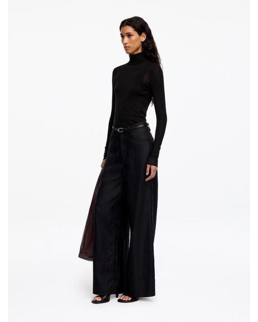 ARKET Black Roll-Neck Wool Top