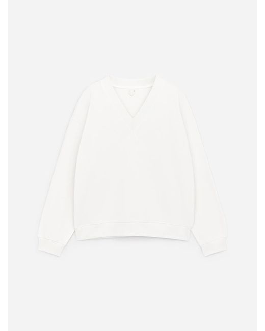 ARKET White V-Neck Sweatshirt