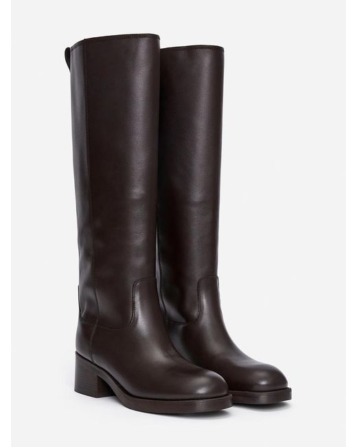 ARKET Black Leather Riding Boots