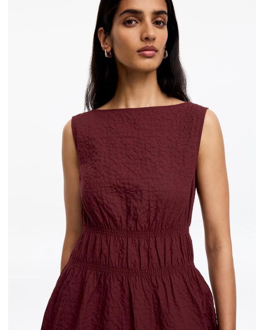 ARKET Red Seersucker Dress