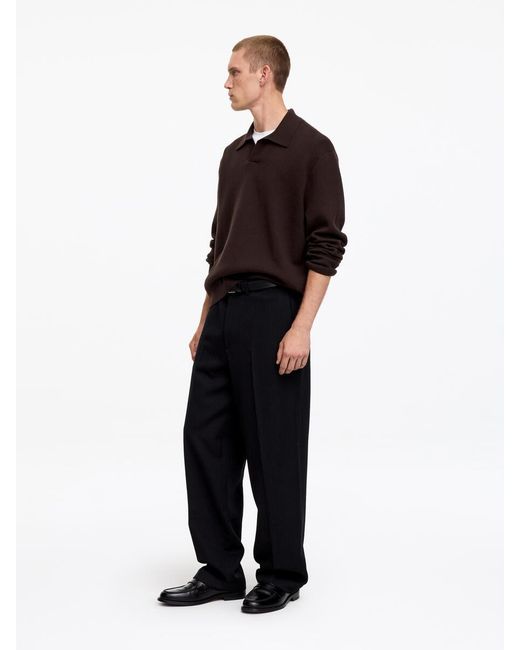 ARKET Brown Cotton Silk Blend Polo Shirt for men