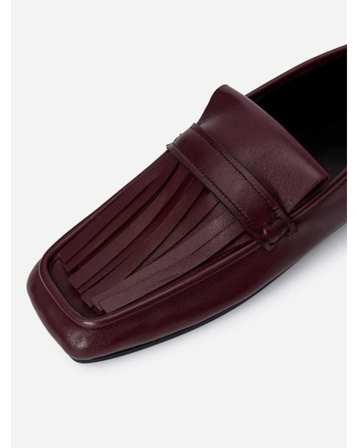 ARKET Blue Fringe Leather Loafers