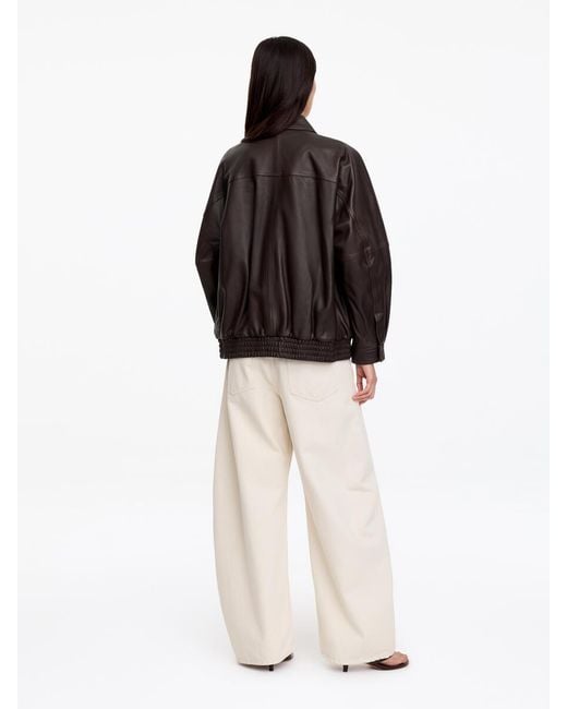 ARKET Brown Relaxed Leather Jacket
