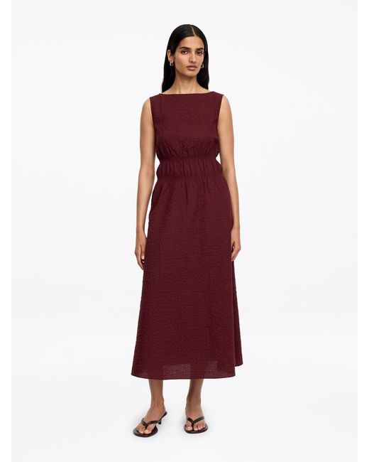 ARKET Red Seersucker Dress