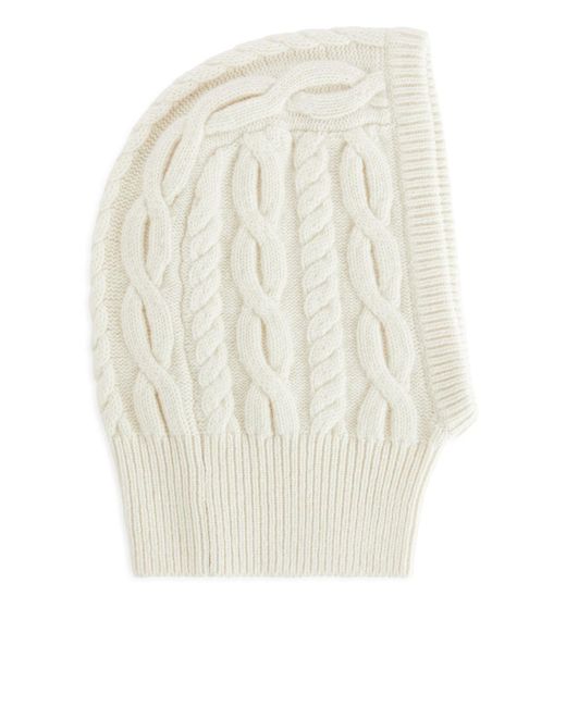 ARKET White Cable-knit Fitted Hood