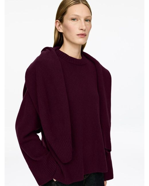 ARKET Purple Oversized Pure Cashmere Jumper​