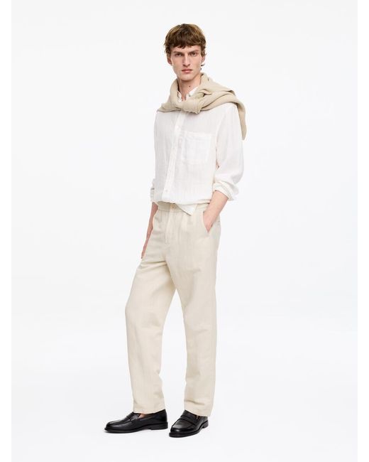 ARKET White Linen Blend Trousers for men