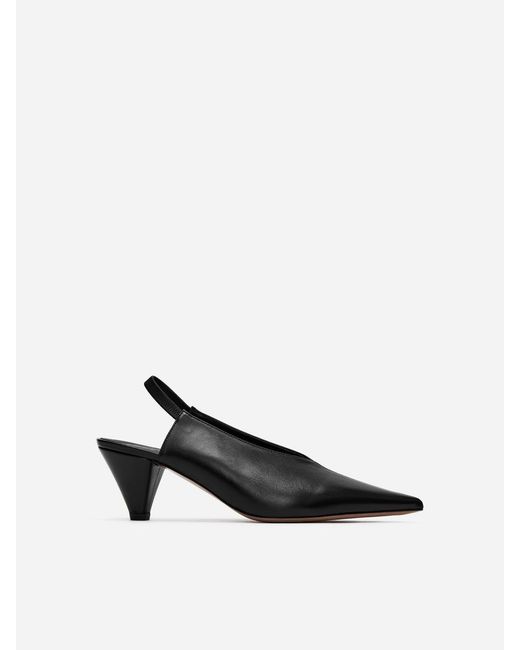 ARKET Black Slingback Leather Pumps