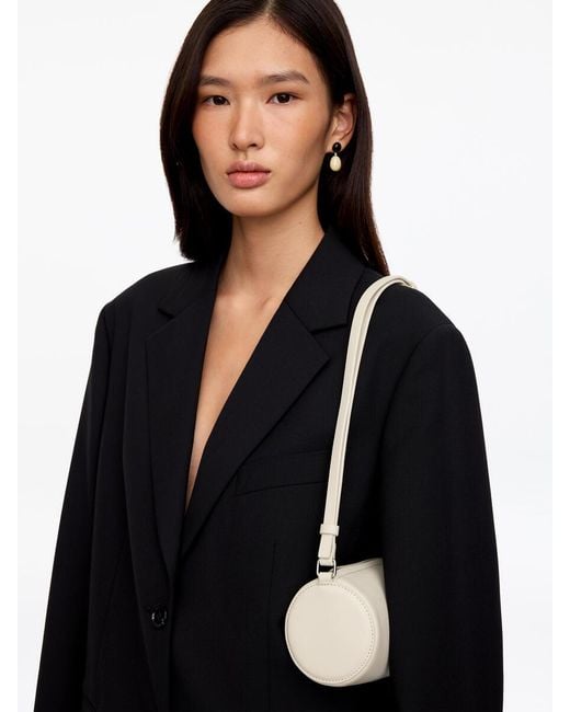 ARKET Black Cylindrical Leather Shoulder Bag