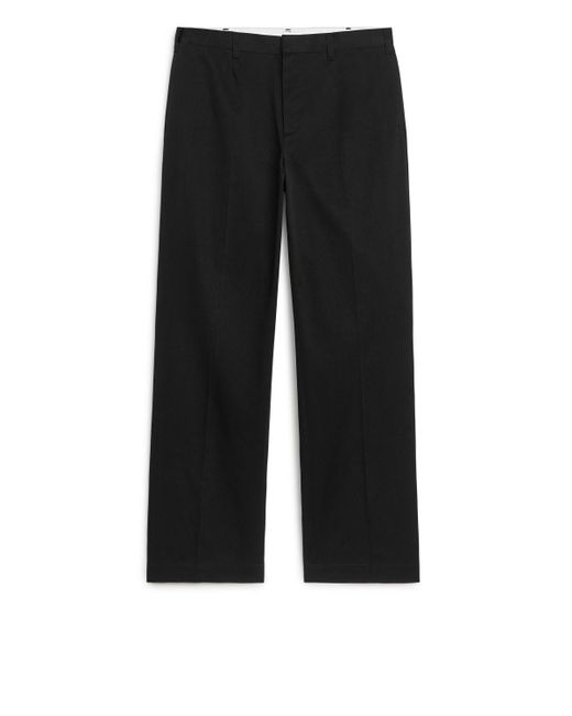 ARKET Black Tailored Wide-fit Trousers for men