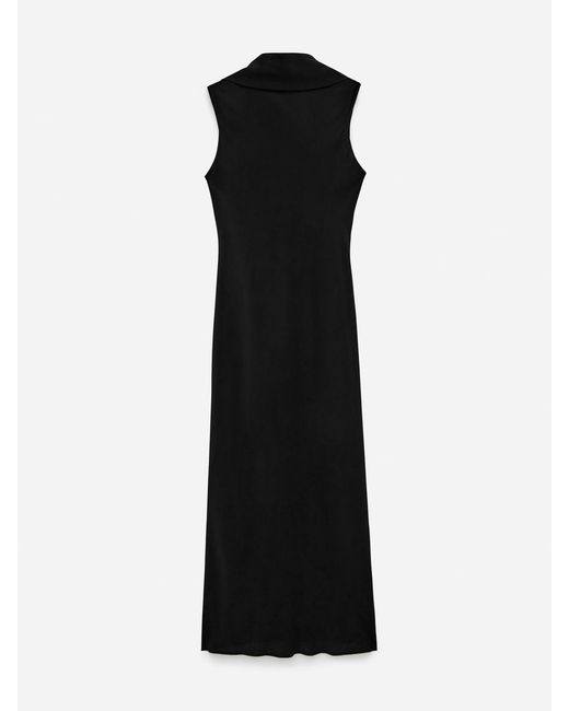 ARKET Black Shawl-Collar Drape Dress