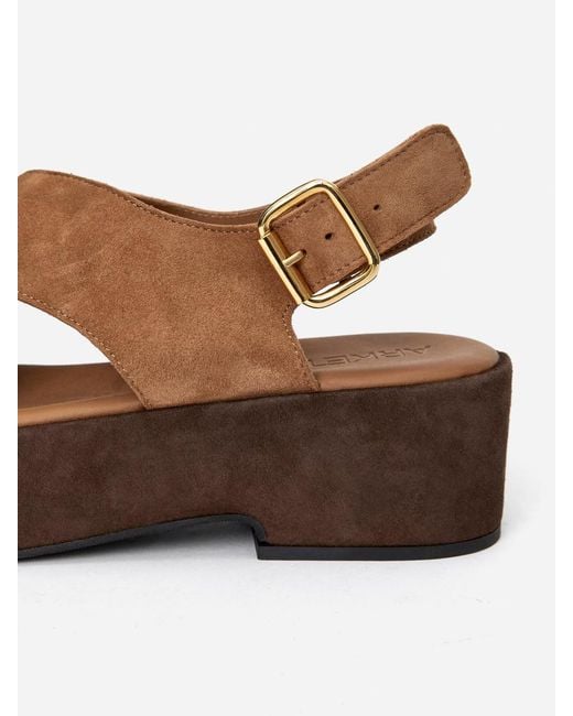 ARKET Brown Suede Wedge Sandals