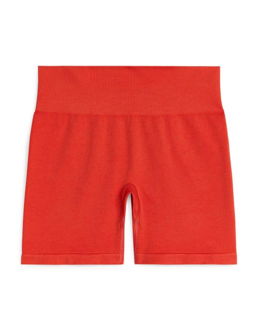 ARKET Red Seamless Hotpants