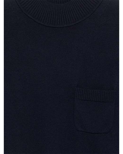 ARKET Blue Short-Sleeve Merino Jumper
