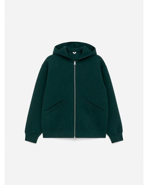 ARKET Green Scuba Zip Hoodie for men