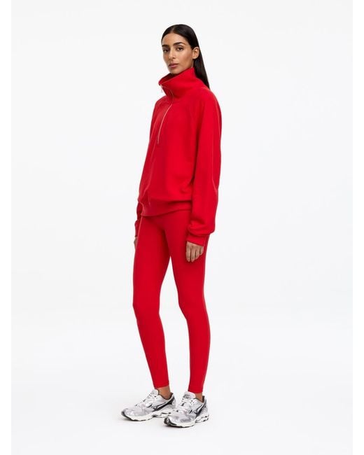 ARKET Red Half-Zip Terry Sweatshirt