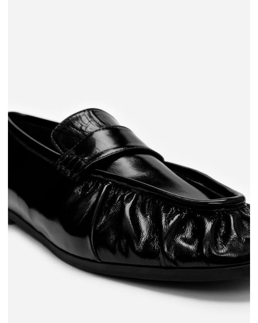 ARKET Blue Lacquered Leather Loafers