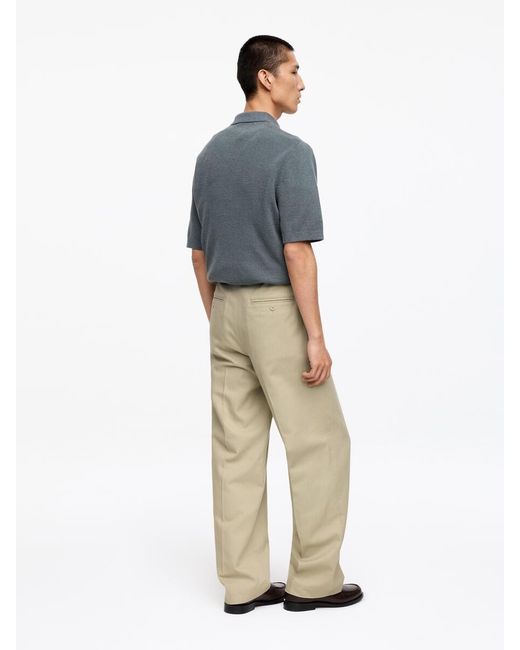 ARKET Green Wide Cotton Linen Trousers for men