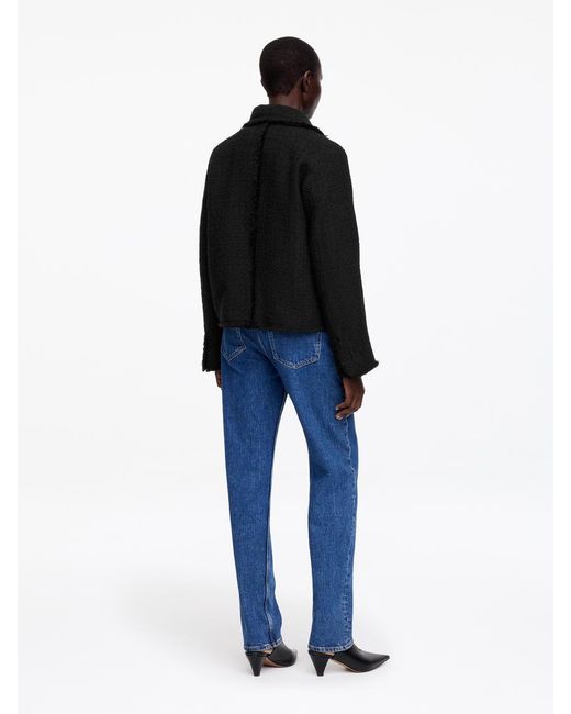ARKET Black Wool-Blend Bouclé Jacket
