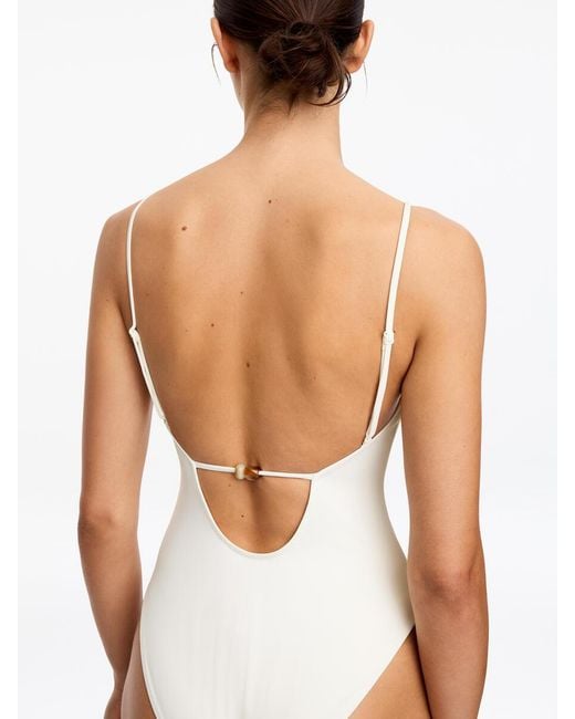 ARKET White Beaded Swimsuit